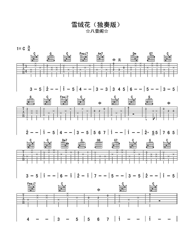 吉他简谱流行歌曲吉他简谱，探索音乐的魅力-第2张图片